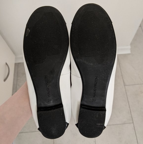 Like New✨Maud Frizon white/black leather flats (size 39) - Picture 5 of 7